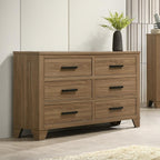Queen Size Walnut Chestnut Bedroom Set with Dresser and Mirror.