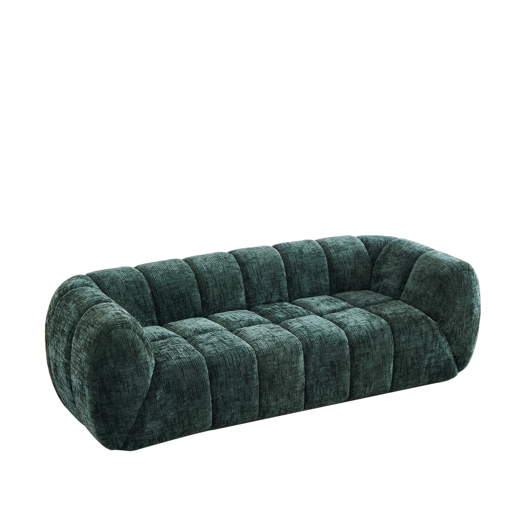 Chenille Foam Sofa - Modern Quilted Design for Comfort.
