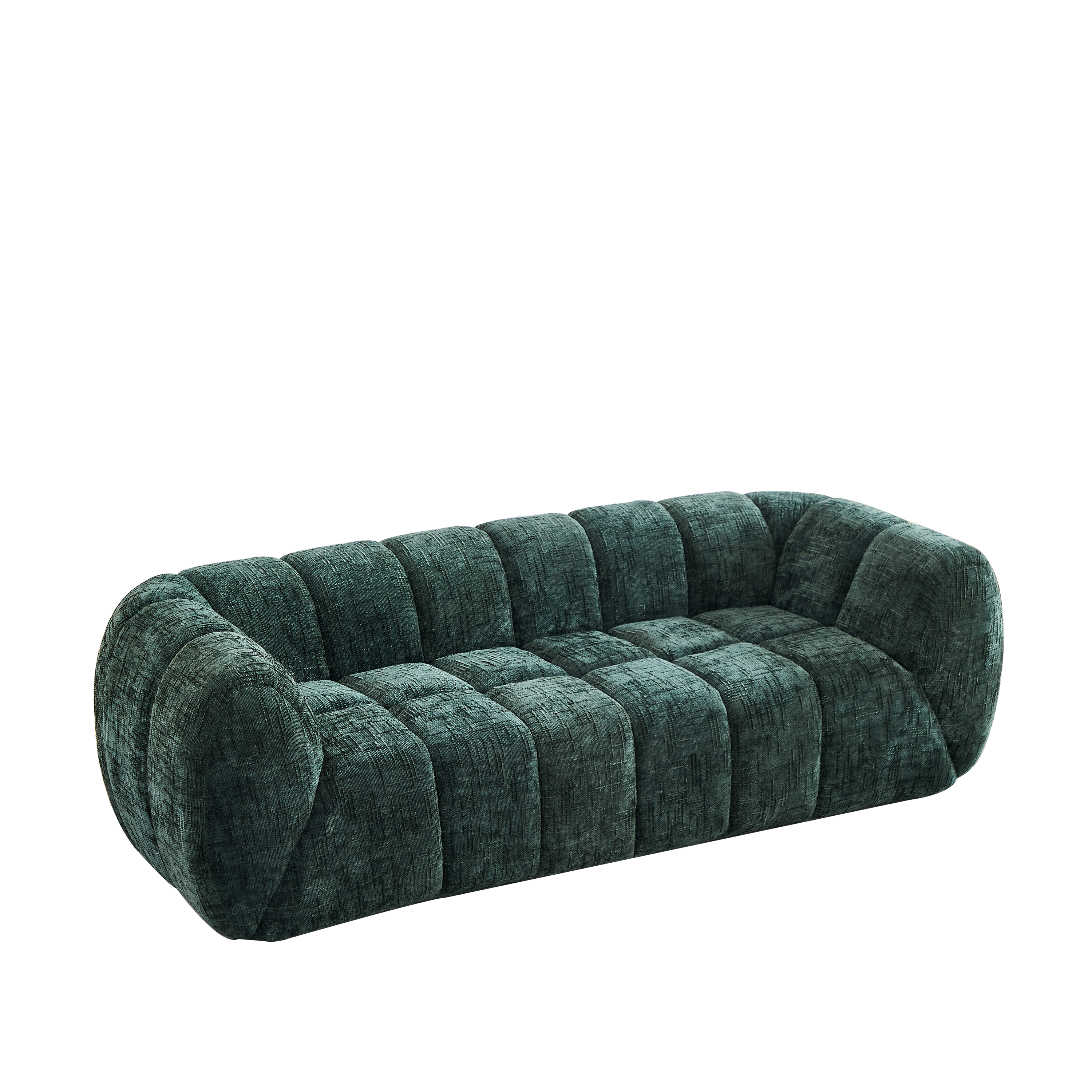 Chenille Foam Sofa - Modern Quilted Design for Comfort.