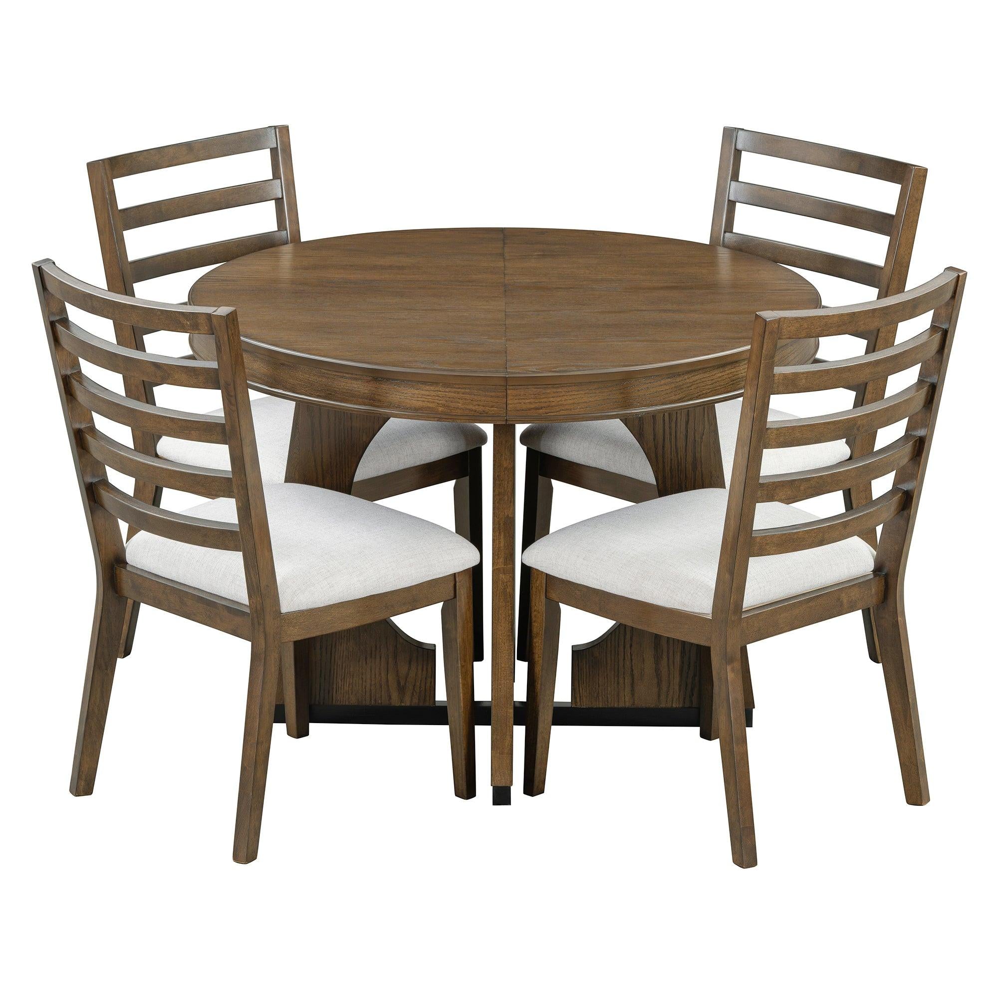 TREXM Extendable Dining Table Set for 4 with Chairs.