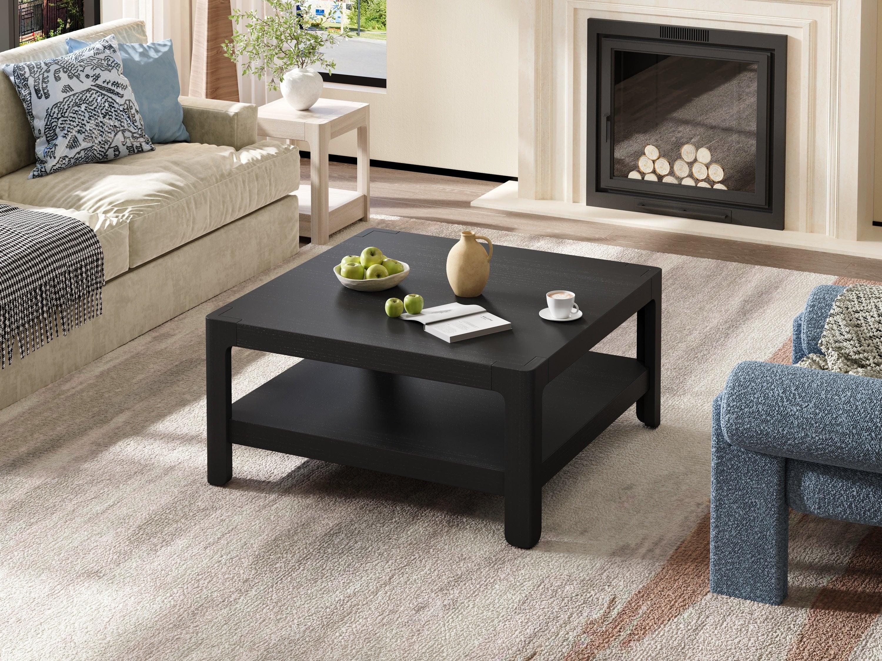 Farmhouse Coffee Table with Soft Rounded Profile.