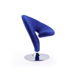 Curl Wool Blend Swivel Lounge Chair in Blue
