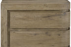 Left Nightstand Oak with USB Charging and Storage.