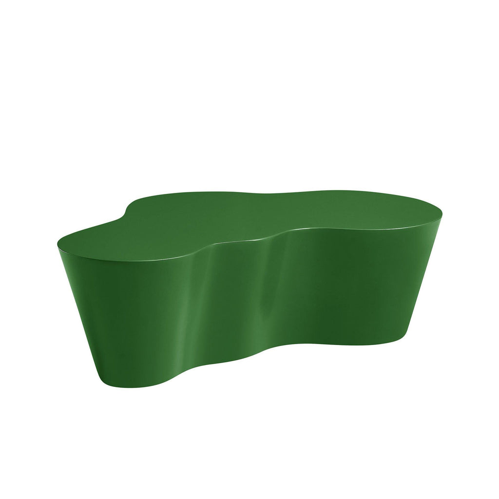 50 Inch Green Fiberglass Coffee Table for Living Room.