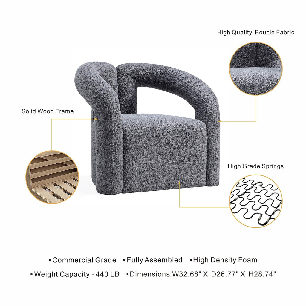 Darian Boucle Lounge Chair in Gray.