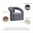 Darian Boucle Lounge Chair in Gray.
