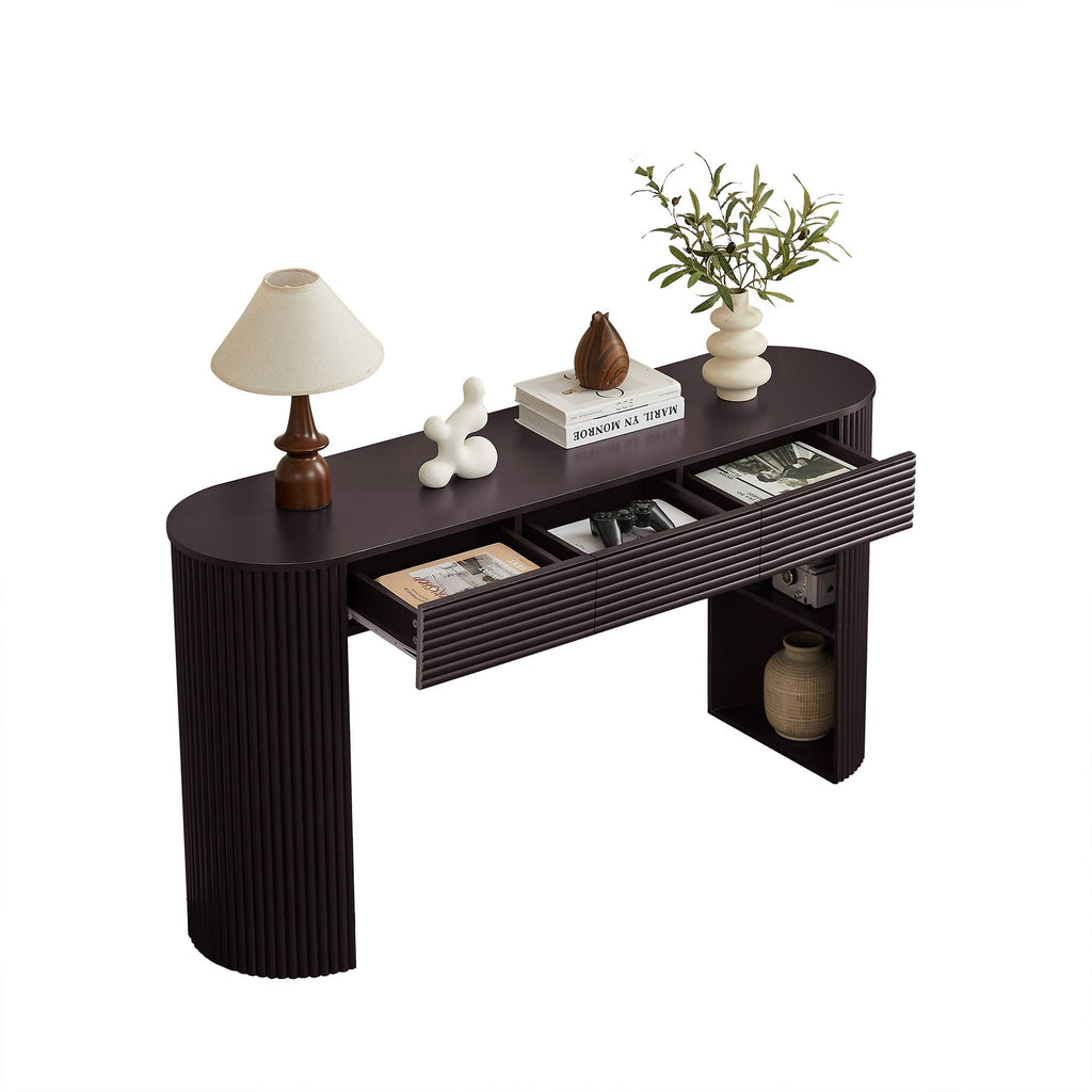 Retro Console Table with Storage for Living Room & Entryway.