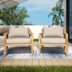 Acacia Wood Outdoor Leisure Chair - Comfortable Patio Seating.