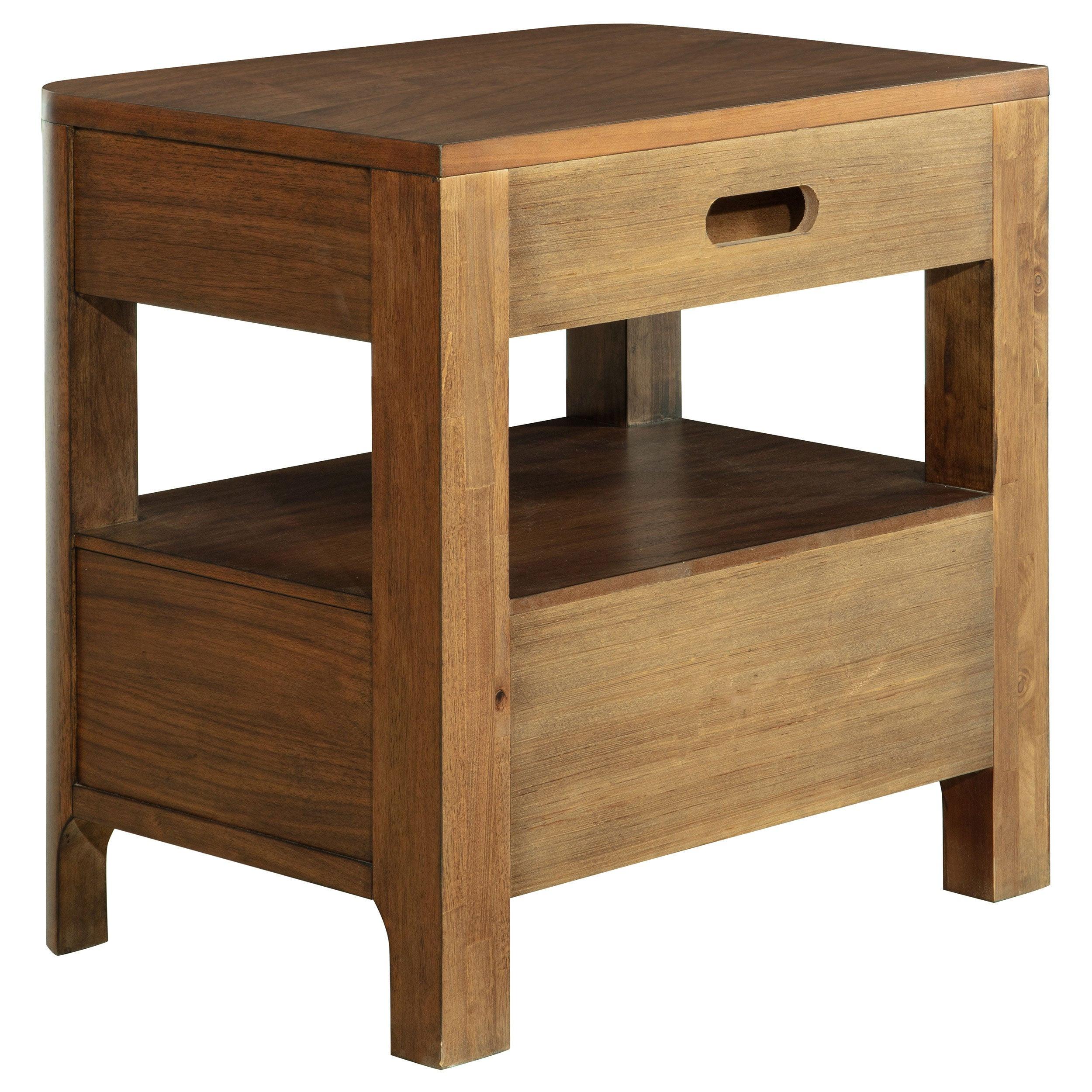Walnut Nightstand with Hidden Storage - Verona Style.