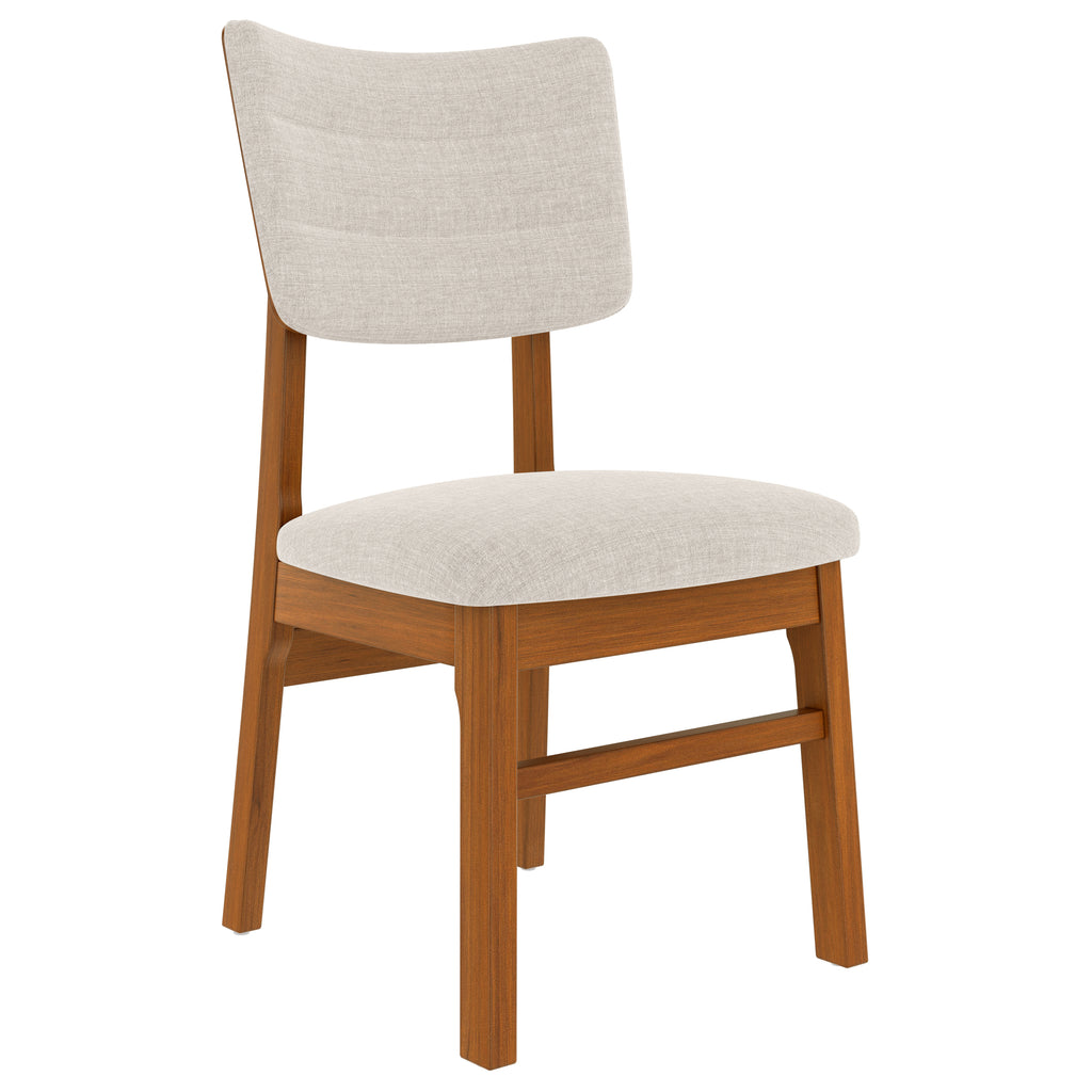Angled view of a Mid-Century Modern Dining Chair with ergonomic backrest and soft cushioned seat.