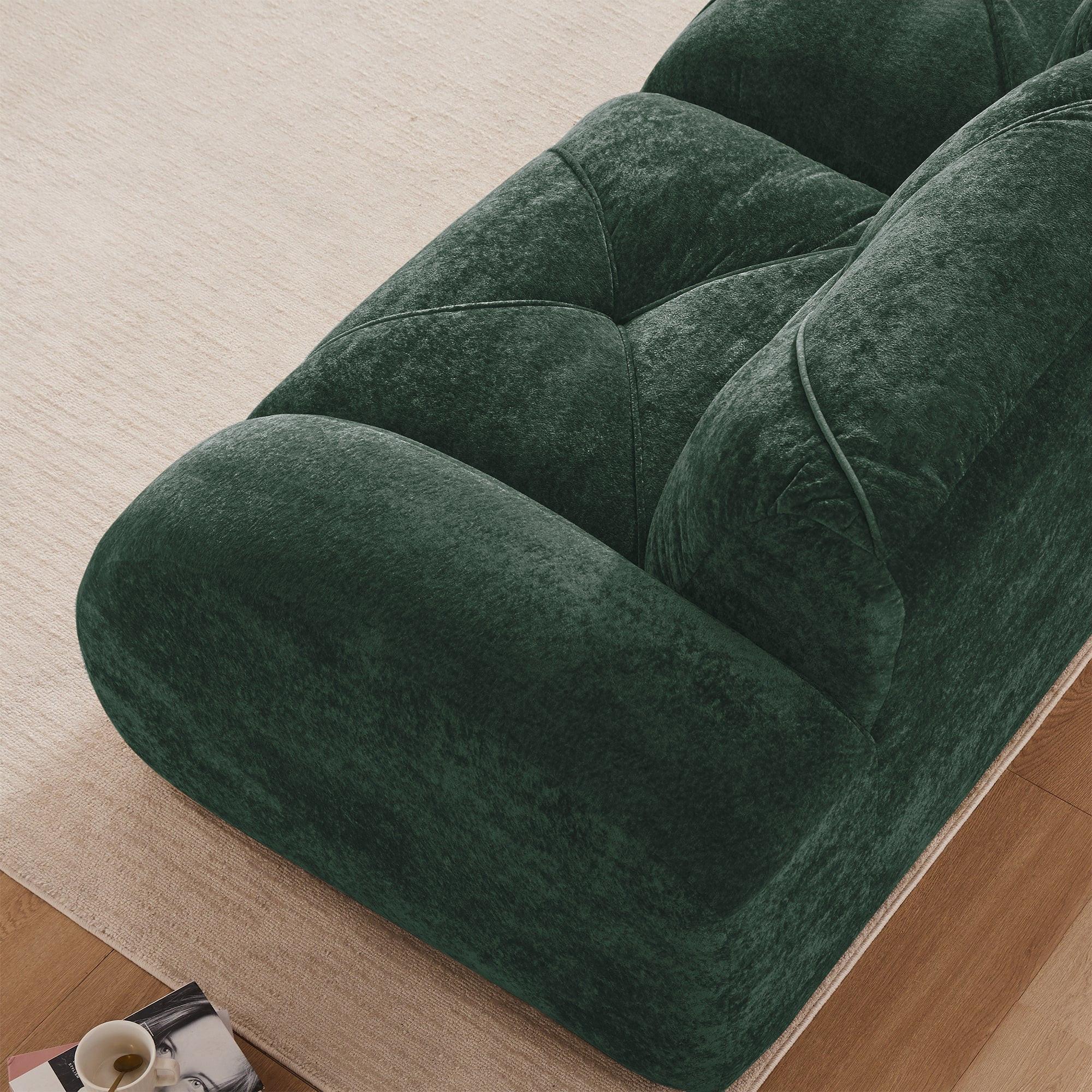 Modern Green Sofa Set for Living Room - 2 Piece Couch.