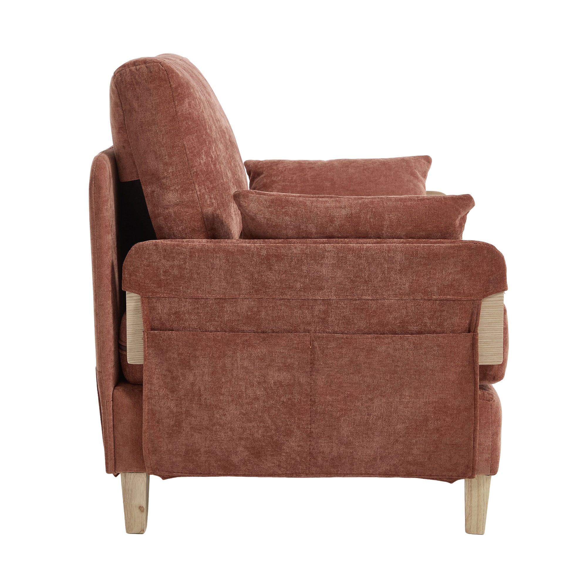 Side profile of the Convertible Sofa Bed Recliner - 3-in-1 showing armrest and cushion support in a compact, foldable design.