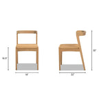 Capri Woven Seat Oak Wood Dining Chair Natural Brown Red Oak.