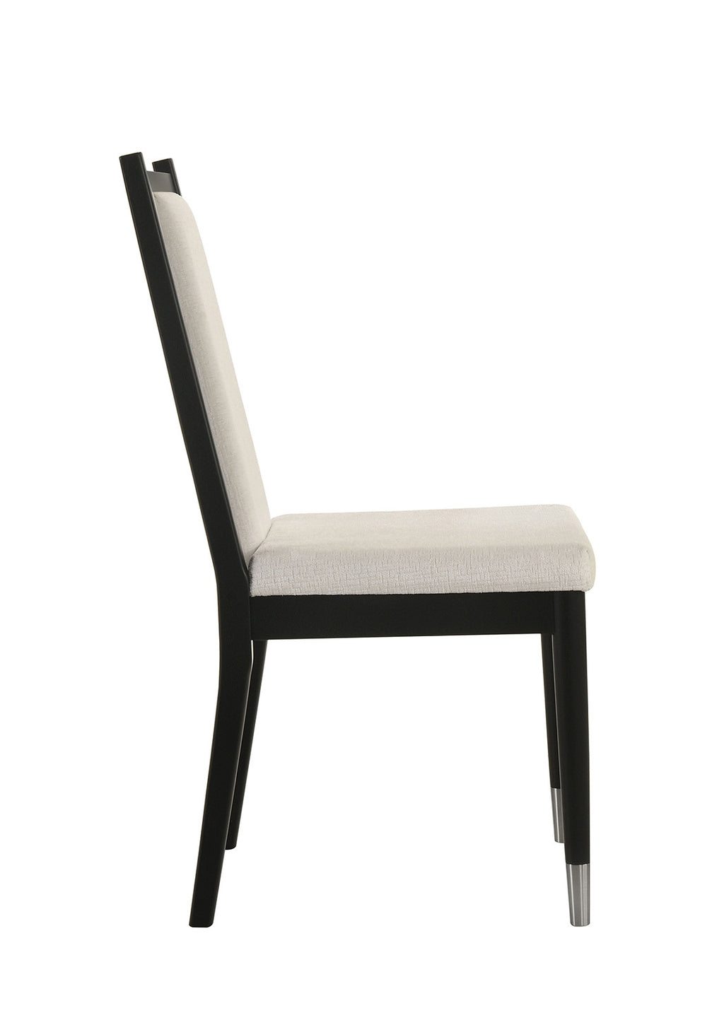 Side profile of Contemporary Dining Side Chair - Modern Seating | 2pc Set highlighting clean lines, angled backrest, and tapered arrow legs.