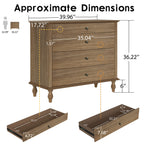 Antique 4-Drawer Chest - Solid Wood Dresser Storage.