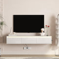 Floating TV Stand with LED Lights for Stylish Living Rooms.
