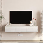 Floating TV Stand with LED Lights for Stylish Living Rooms.