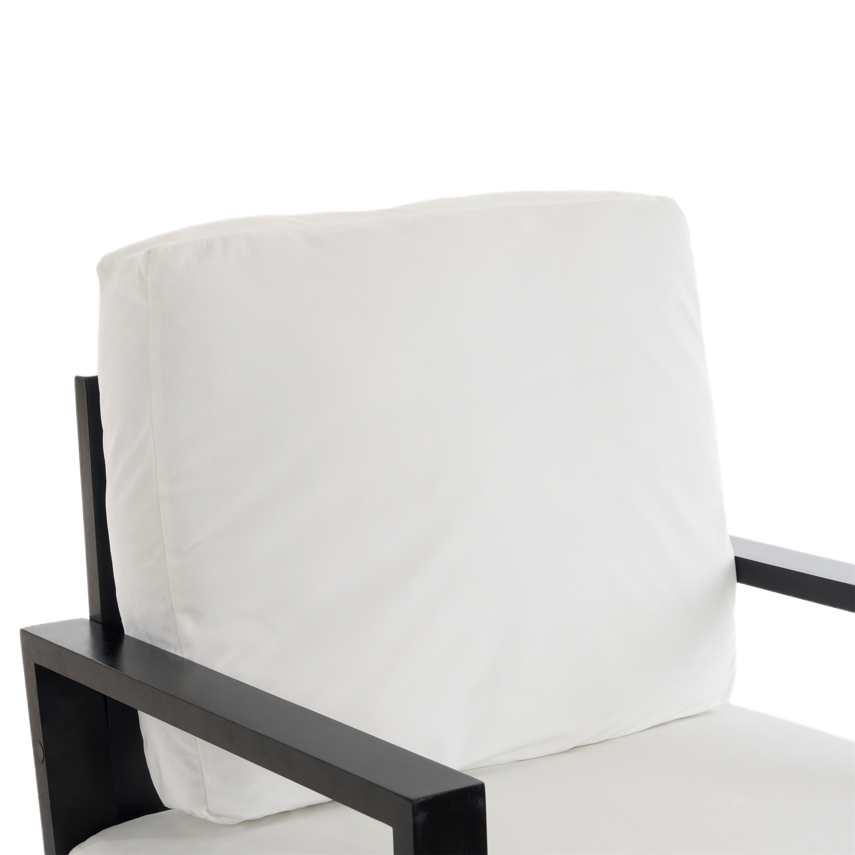 Mid-Century Modern Armchair - White Velvet and Gold Legs.