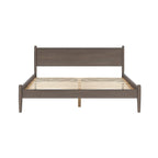 California King Wooden Platform Bed - Mid-Century Modern Style.
