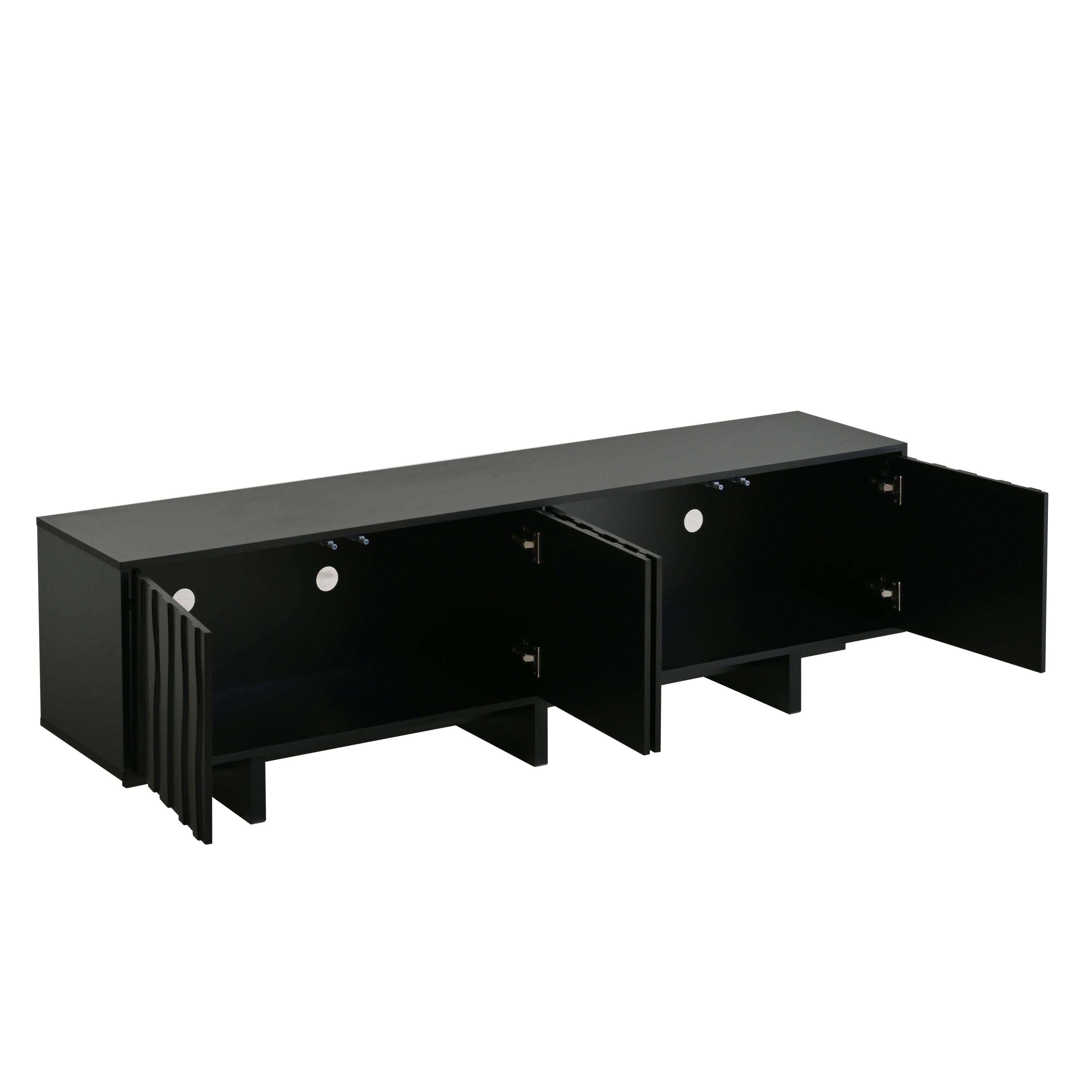 Retro Style Rustic Wood Grain TV Stand for 75' TVs.
