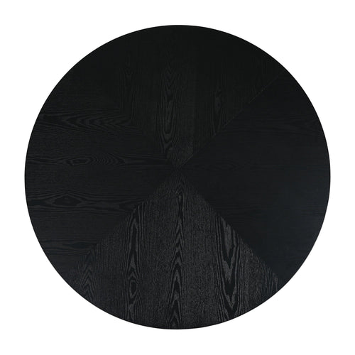 Black Round Pedestal Dining Table.
