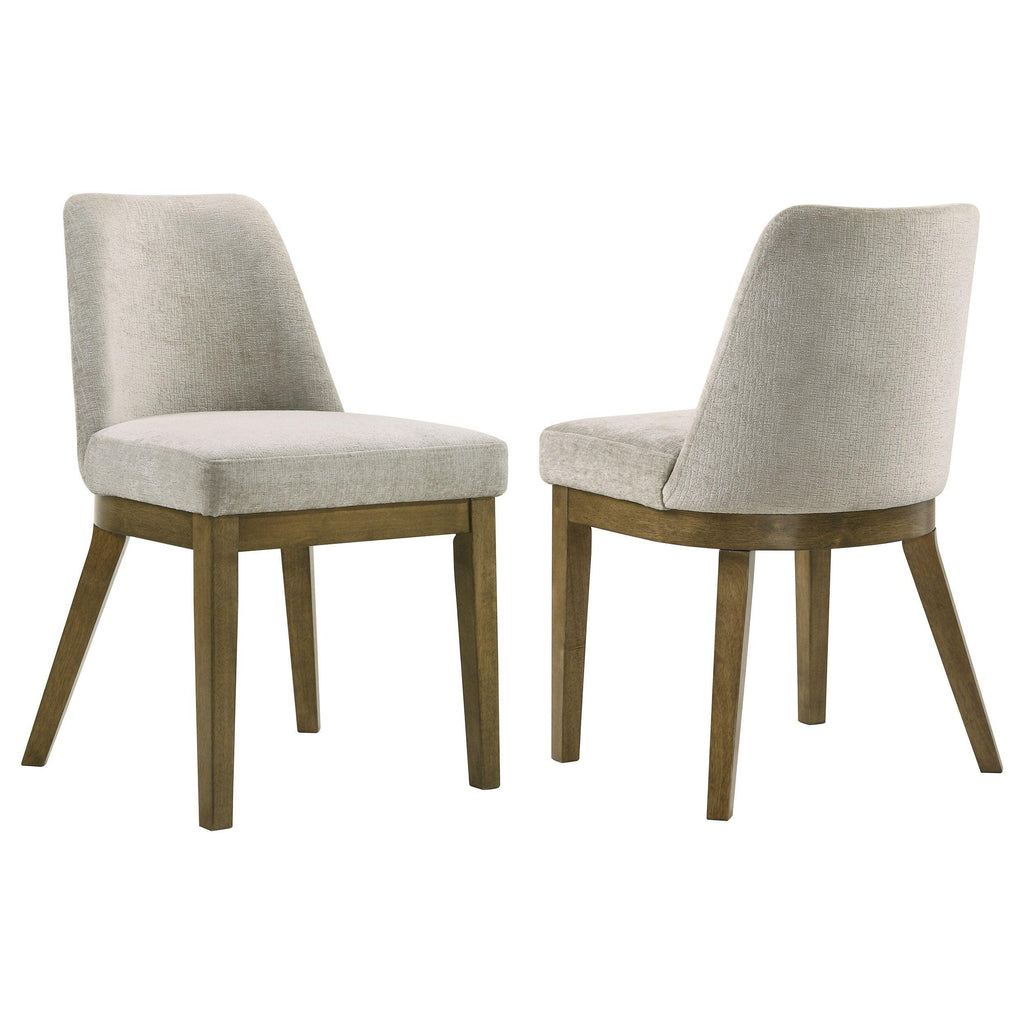 Light Tan Upholstered Dining Side Chair Set of 2.