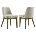 Light Tan Upholstered Dining Side Chair Set of 2.