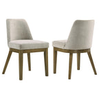 Light Tan Upholstered Dining Side Chair Set of 2.