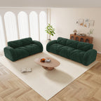 Modern Green Sofa Set for Living Room - 2 Piece Couch.