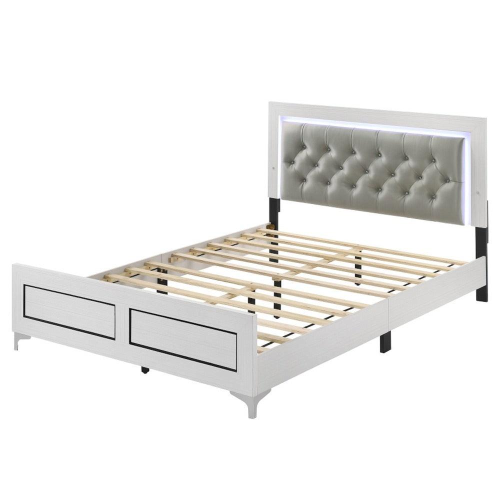 King Size Platform Bed with LED Headboard.