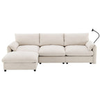 Versatile L-Shaped Sectional Sofa with Storage Ottoman.