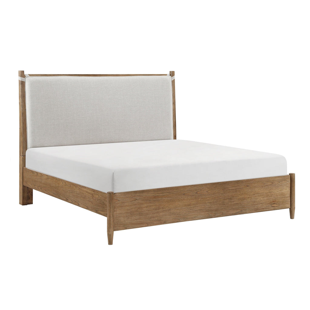 Queen Platform Bed with Removable Upholstery Cushion.