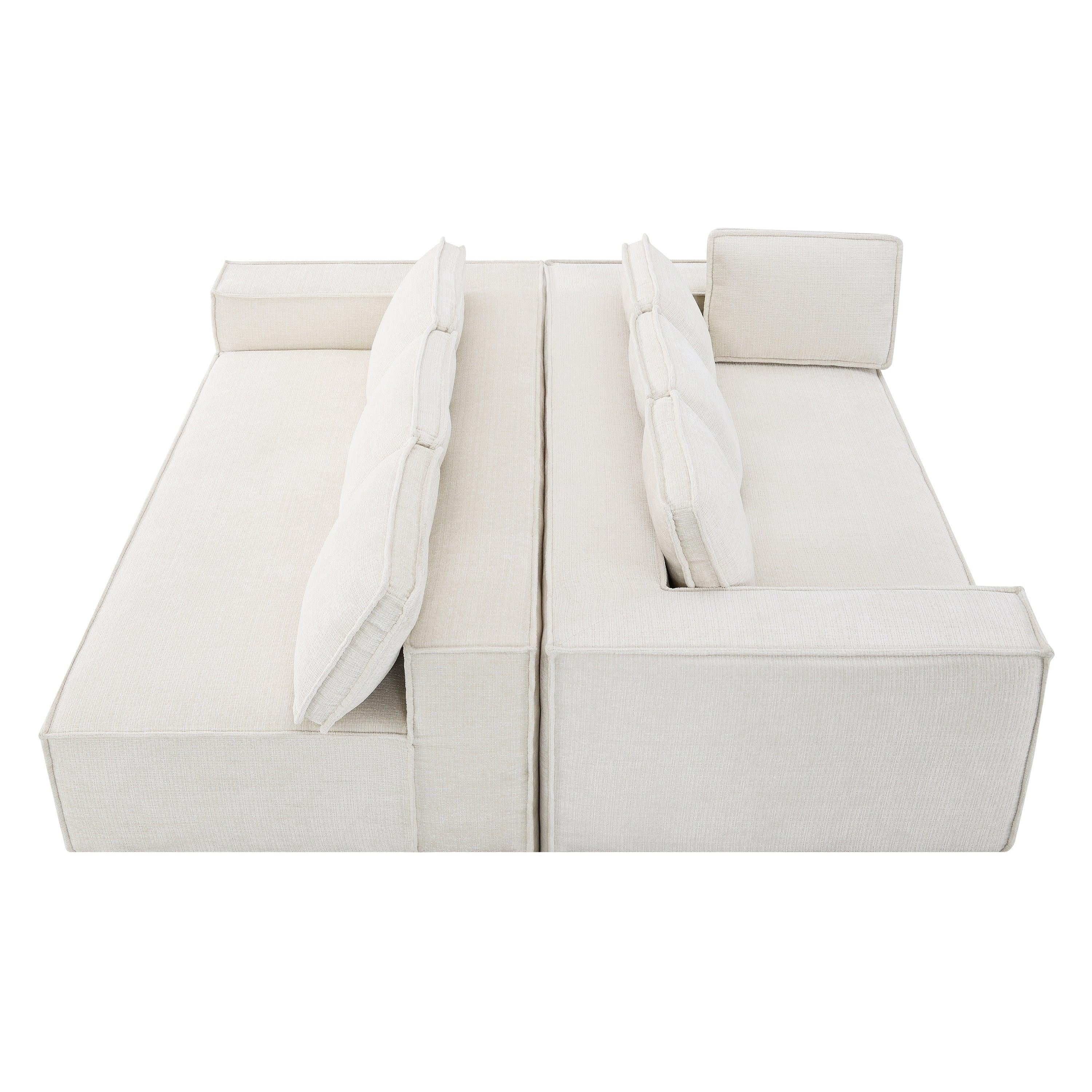 Minimalist Modular Sectional Sofa with Wrinkle-Resistant Fabric.