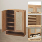 Rattan Shoe Cabinet with 6-Tiers for Shoe Storage.