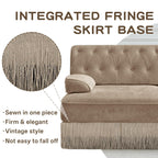 3-Seater Pet-friendly Velvet Sofa with Tassel Fringe Skirt.