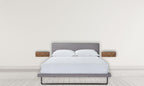 Solid wood Floating Chestnut Brass Bedside.