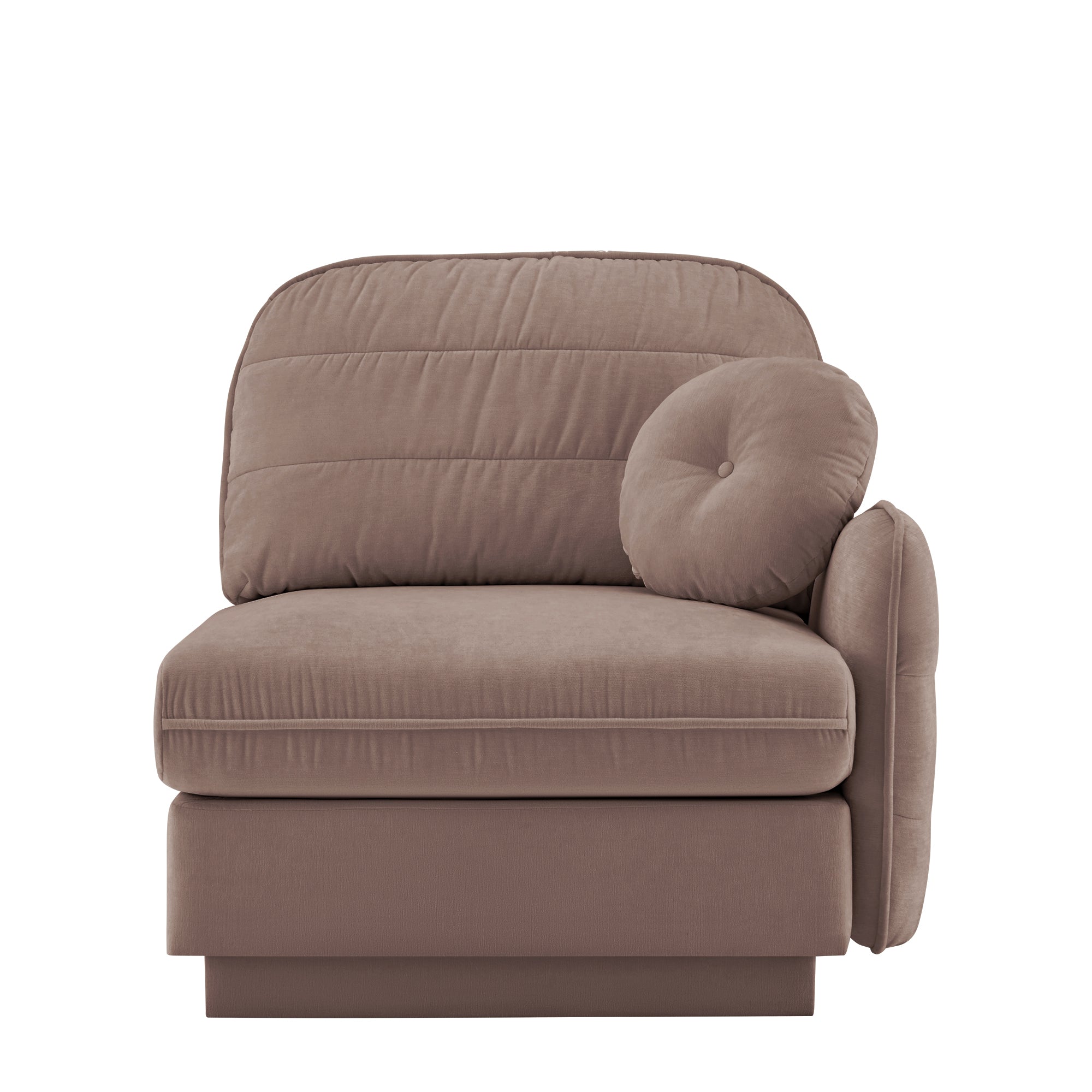 Celena 1-Seater Rose Dust Chenille Accent Chair with Plush Texture