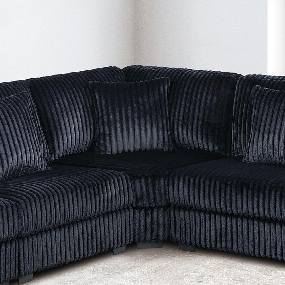 Modular Sectional Sofa Set with USB - Contemporary Black Design.