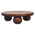 Solid wood Chestnut Central Ball Table, Brown