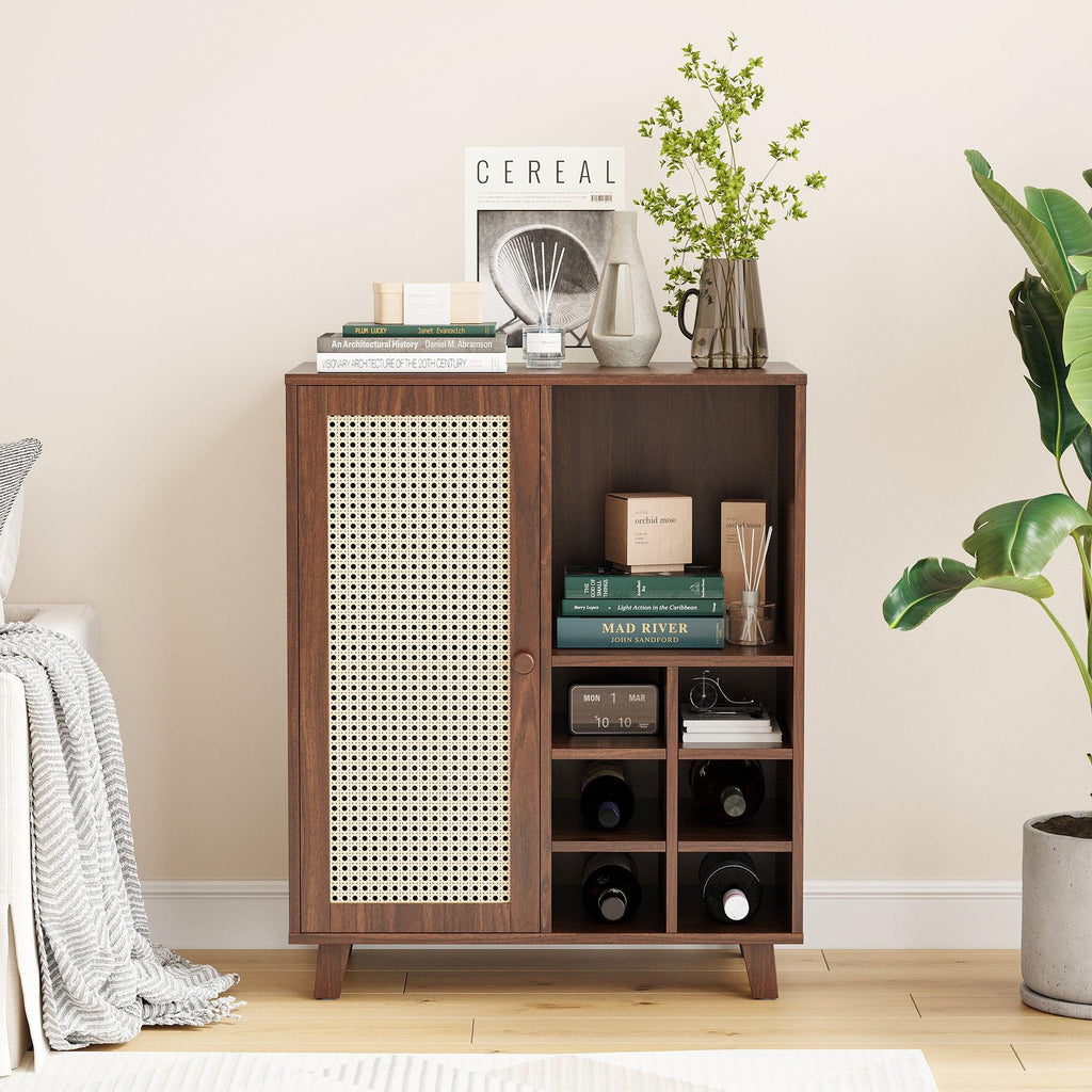 Wine Bar Cabinet with Storage – 34 Inch Sideboard.