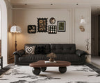 40 Inch Cloud Shaped Coffee Table - Walnut Top Black Legs.