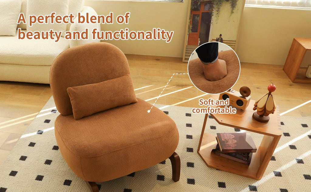 Accent Chair with Solid Wood Legs for Cozy Spaces.