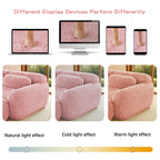 Pink Modular Plush Sofa - No Assembly, Non-slip, With Ottoman.