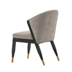 Ola Wood Chenille Dining Chair in Stone.