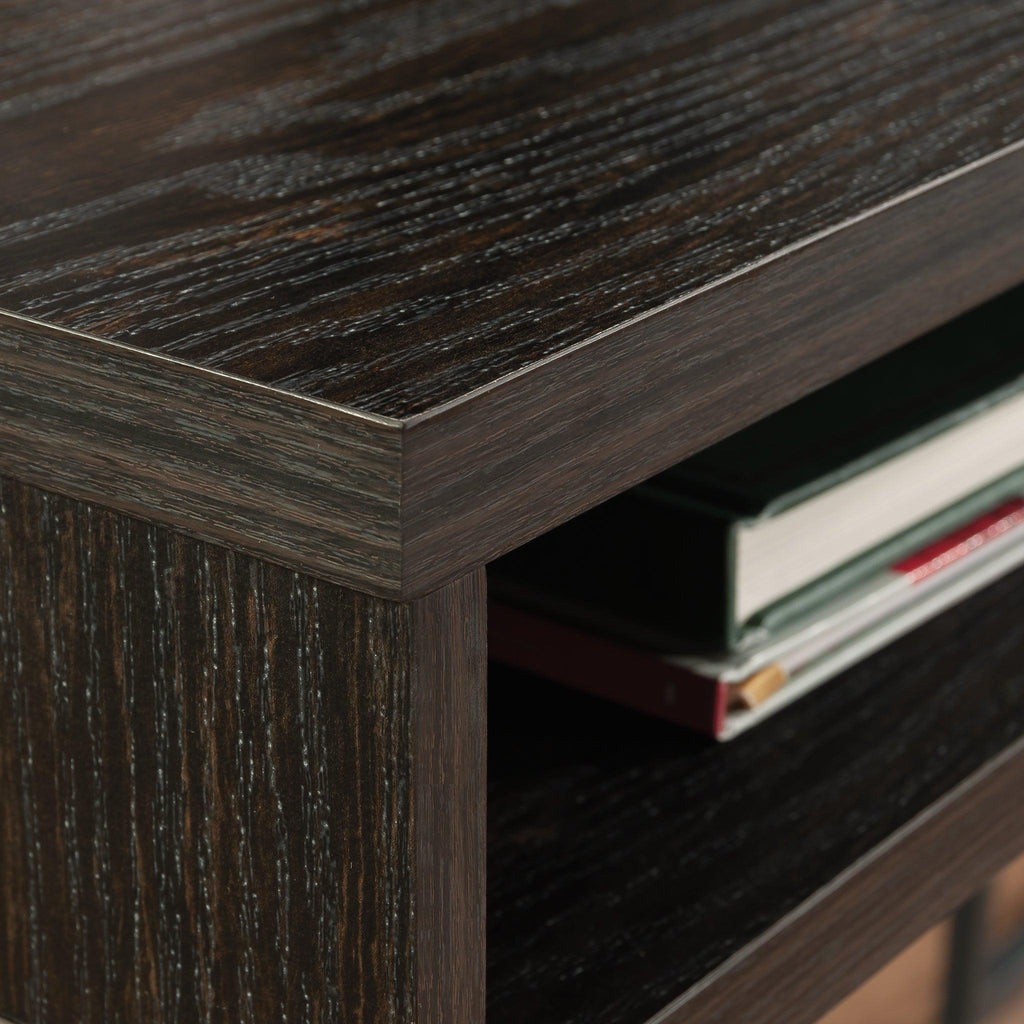 L-Shaped Desk with 2 Drawers and Cubbyholes.