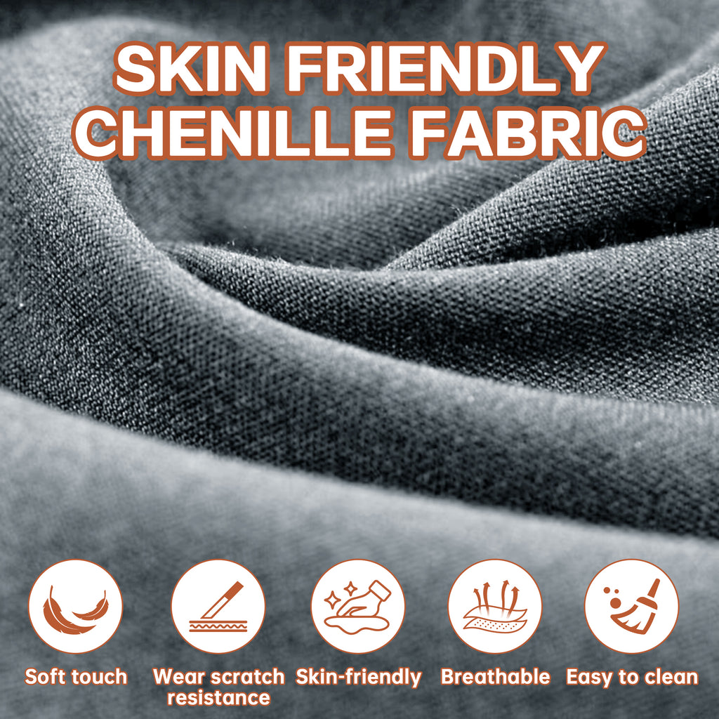 Close-up of chenille fabric used in Modern Sectional Couch - Minimalist Sofa, emphasizing its soft, breathable, and scratch-resistant qualities.