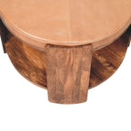 Savoy Leather Coffee Table - Solid Wood Design.