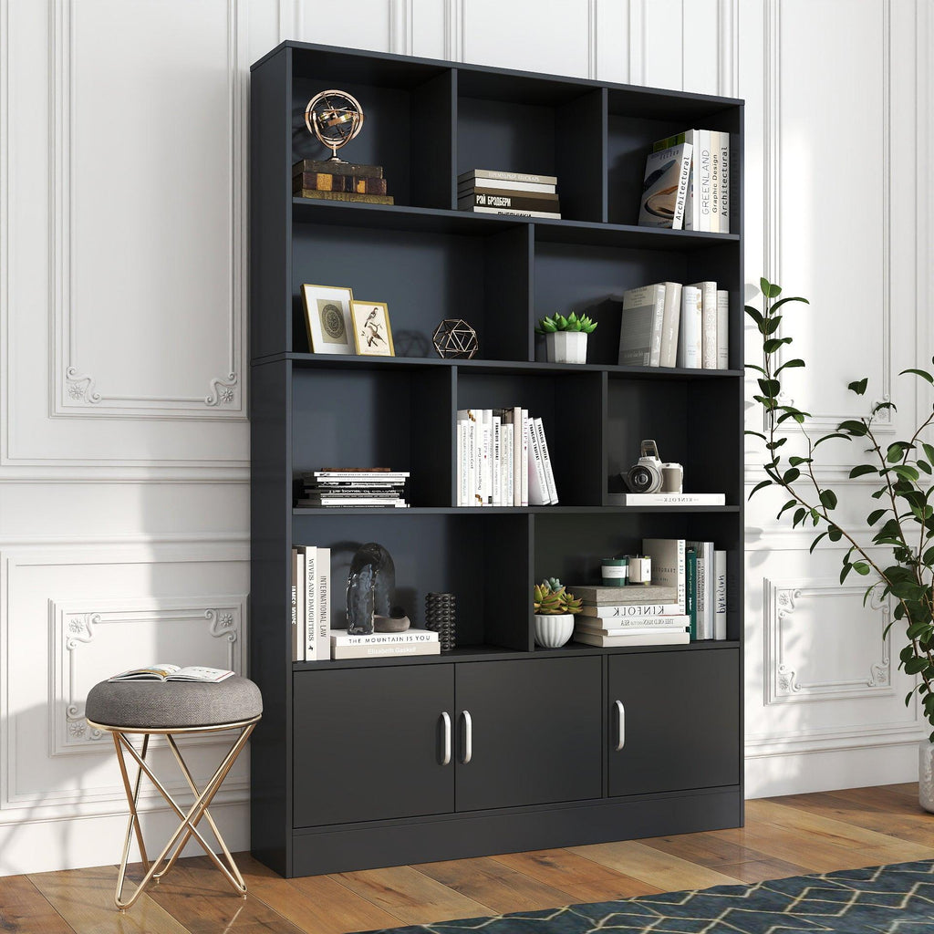 70.87' Tall Bookshelf with 10 Cubes and Cabinet.