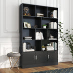 70.87' Tall Bookshelf with 10 Cubes and Cabinet.