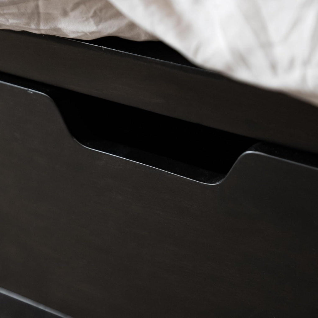 Mid-Century Modern Queen Bed with Storage Drawers.